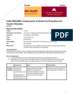 Pubh 3005/6003: Fundamentals of Alcohol and Drug Abuse For Teacher Education