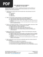 First Written Test in Science 8 QUARTER 4, SY 2021-2022 Instructions: Read Each Question Carefully and Write The Correct Answer in A