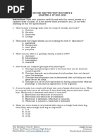 Second Written Test in Science 8 QUARTER 4, SY 2021-2022 Instructions: Read Each Question Carefully and Write The Correct Answer in A