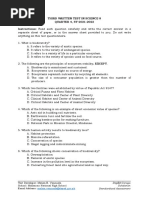 Third Written Test in Science 8 QUARTER 4, SY 2021-2022 Instructions: Read Each Question Carefully and Write The Correct Answer in A