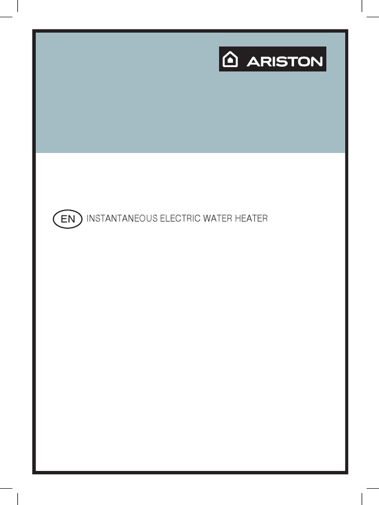 Ariston Instantaneous Electric Water Heater Manual Optimized PDF