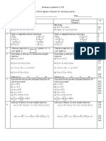 Evaluare cl 7-8 calcul algebric