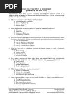 Third Written Test in Science 10 QUARTER 4, SY 2021-2022