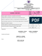 Philippine Education Department Science Table Specification