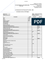 Income Tax Statement For The Financial Year 2021 - 2022 Calculation Based On Old Regime