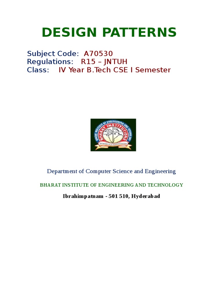 DESIGN PATTERNS (A70530) | PDF | Engineering | Class (Computer Programming)