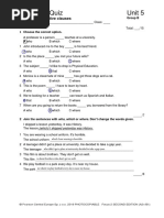 Grammar Quiz Unit 5: 5.5 Defining Relative Clauses