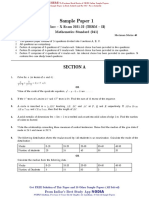 Sample Paper 1: Class - X Exam 2021-22 (TERM - II) Mathematics Standard