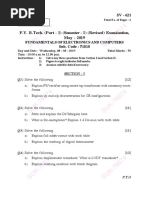 F.Y. B.Tech. (Part - I) (Semester - I) (Revised) Examination, May - 2019