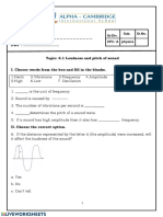 Topic: 6.1 Loudness and Pitch of Sound I. Choose Words From The Box and Fill in The Blanks