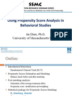 Using Propensity Score Analysis in Behavioral Studies: Jie Chen, Ph.D. University of Massachusetts Boston