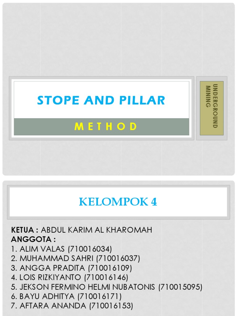 Stope and Pillar Method PDF
