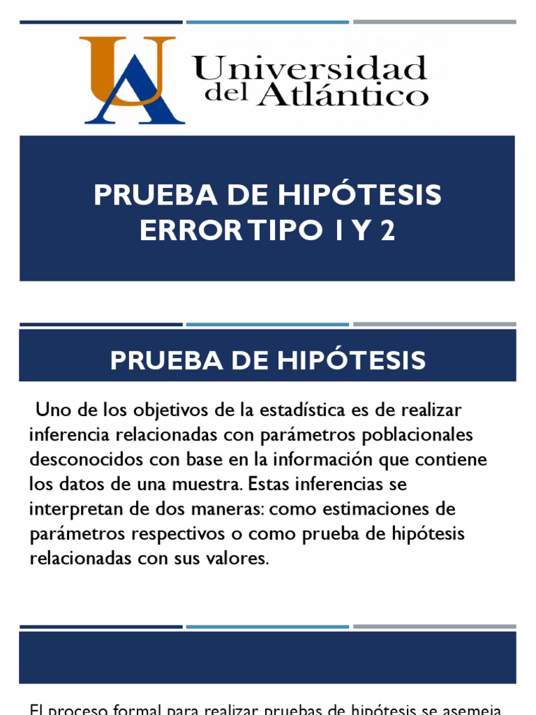 Prueba de hip tesis error tipo 1 y 2 pdf prueba de hip tesis