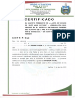 Certificado Vecina Alto Villa Victoria