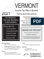 Vermont: Income Tax Return Booklet Forms and Instructions