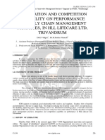 Integration and Competition Capability On Performance of Supply Chain Management Practices in HLL Life Care LTD Trivandrum C 1154