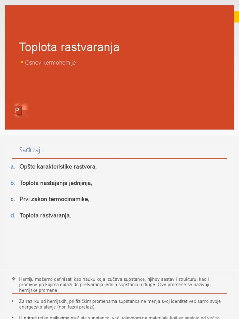 Toplota Rastvaranja | PDF