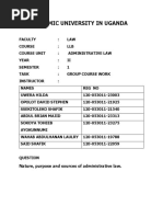 Islamic University in Uganda: Nature, Purpose and Sources of Administrative Law