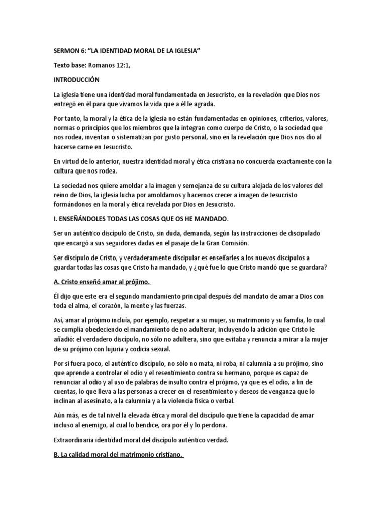 Identidad Moral de la Iglesia en Cristo | PDF | Cristo (título) | Jesús