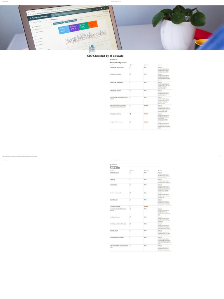 H-Educate SEO Checklist Guide | PDF | Search Engine Optimization ...