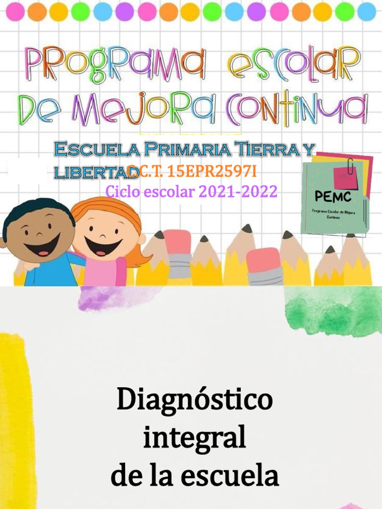 Portada Programa Escolar de Mejora Continua | PDF | Evaluación | Maestros