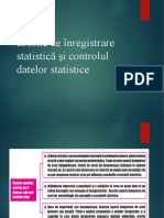 Erorile de Înregistrare Statistică Şi Controlul Datelor Statistice