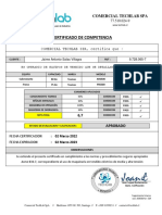 Certificado de Competencia: Comercial Techlab Spa