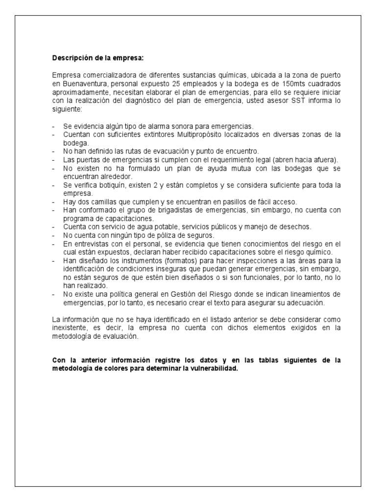 Actividad Evaluativa 2. Ejercicio Analisis de Vulnerabilidad Carol Arias | PDF | Agua | Business