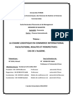 La Chaine Logistique en Commerce International Facilitations, Réalités Et Perspectives Cas de L'algérie