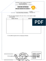 Prueba Diagnostica Naturales Grado 2 2021