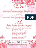 Invitación Virtual Acuarela Floral 15 Años Cumpleaños Rosa