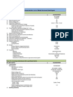 Technical Characteristic List of Metal Enclosed Switchgear