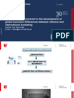 Session 01: International Environment in The Development of Global Business Differences Between National and International Marketing