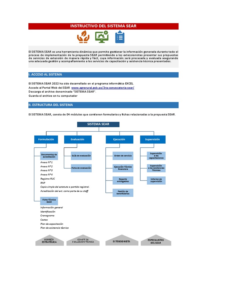 Instructivo del Sistema SEAR 2022 | PDF | Archivo de computadora | Edad ...
