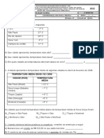 Avaliação de Matemática com Questões sobre Temperaturas, Números e Operações