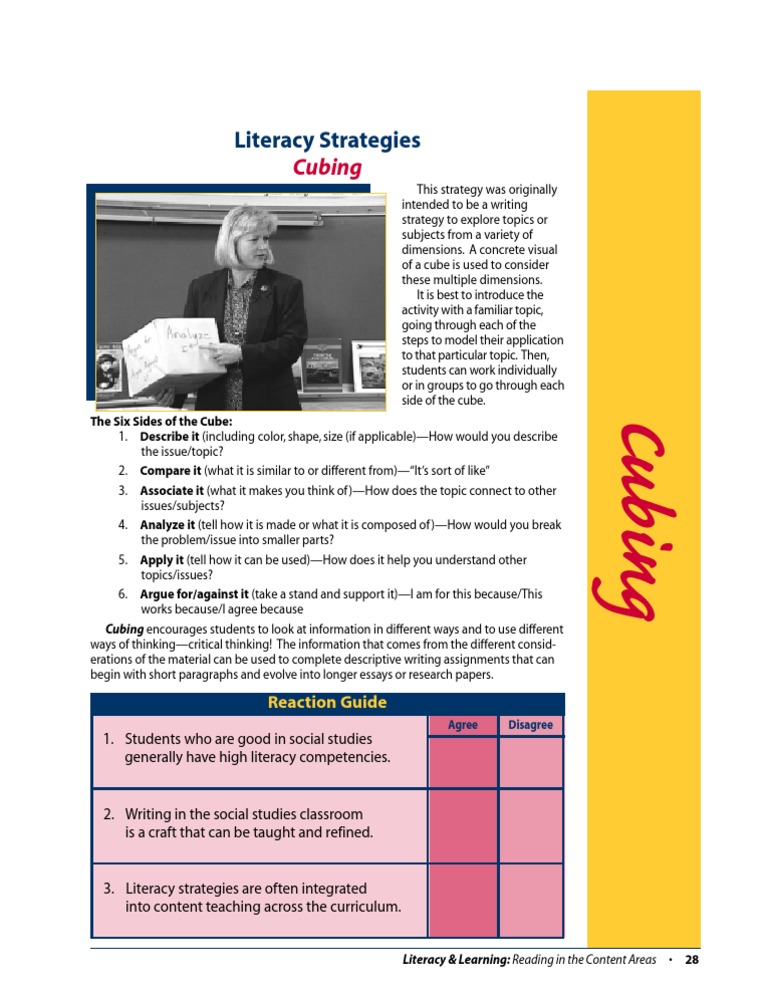 Cubing Literacy Strategy Guide | PDF | Literacy | Curriculum