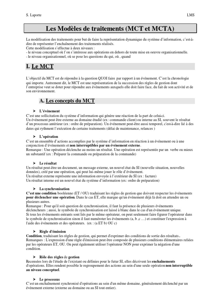 Modélisation des traitements MCT Merise | PDF | Sciences cognitives ...