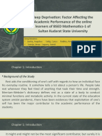 Sleep Deprivation: Factor Affecting The Academic Performance of The Online Learners of BSED Mathematics-1 of Sultan Kudarat State University