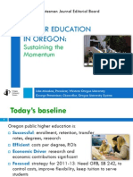 Higher Education in Oregon:: Sustaining The Momentum