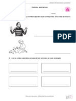 Guía de Aplicación: 1. Observa La Imagen y Escribe La Palabra Que Corresponde, Utilizando Las Sílabas Trabajadas