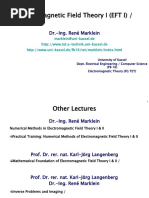 Electromagnetic Field Theory I (EFT I) /: Dr.-Ing. René Marklein