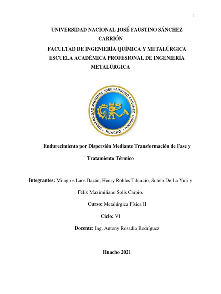 03 Endurecimiento Por Dispersión PDF Tratamiento a base de calor