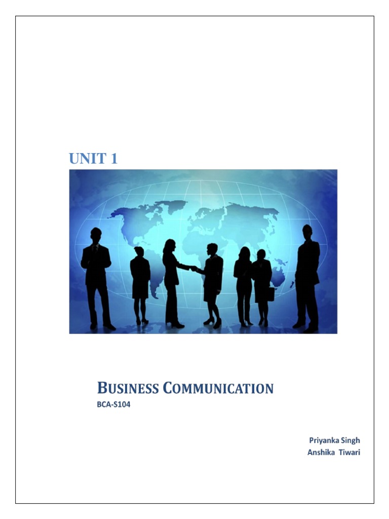 Bca business- communication- unit -1 | PDF | Communication | Nonverbal ...