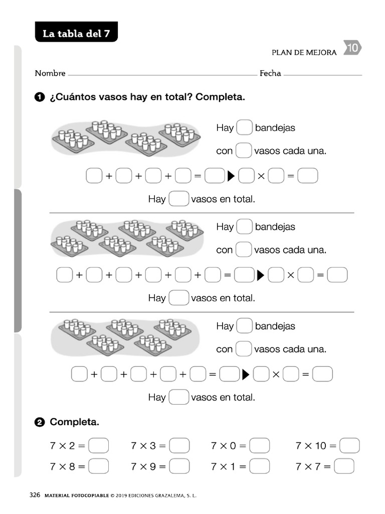 Tabla Del 7 y 8 | PDF