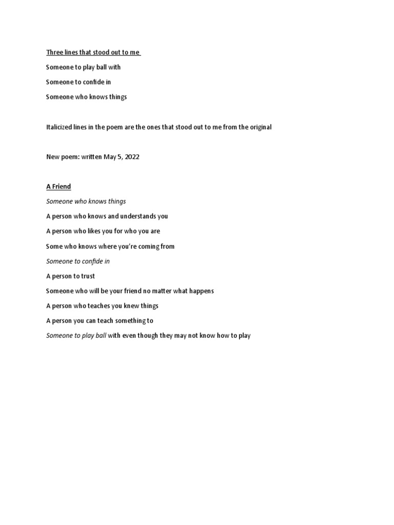 Radical Revision For Poem 3 | PDF | Social Science | Poetry