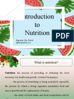 Introduction to Nutrition