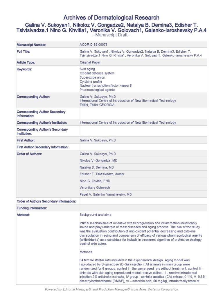 archives of dermatological research