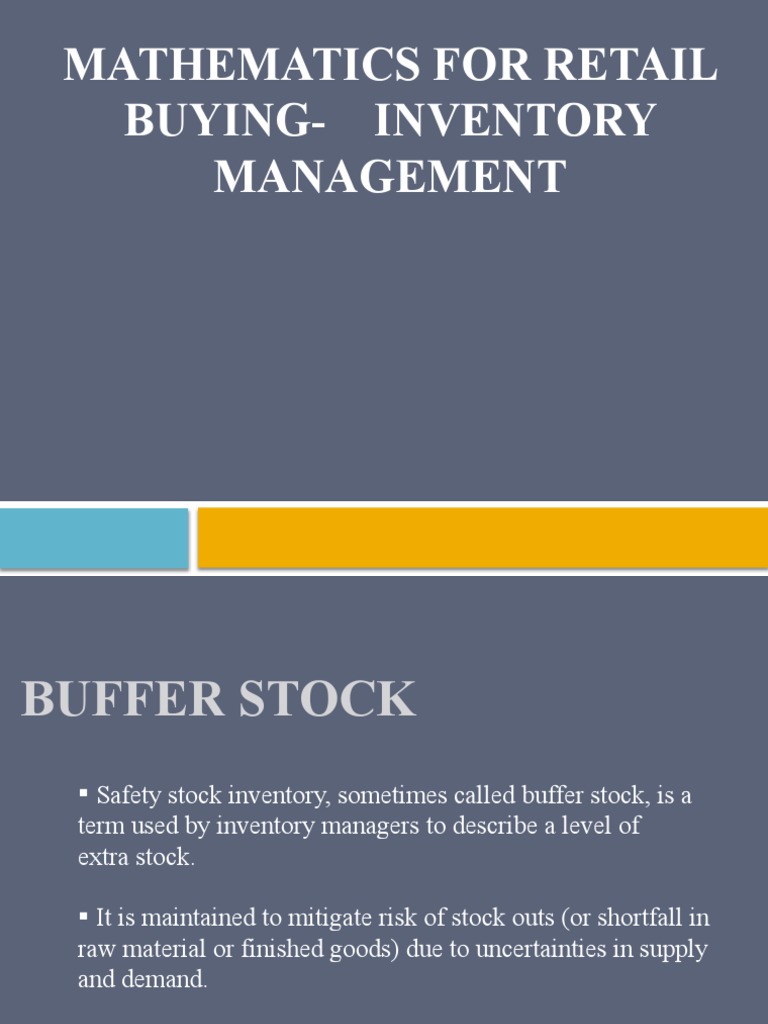 Mathematics For Retail BuyingInventory Management PDF