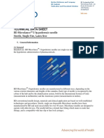 Technical Data Sheet: BD Microlance™ 3 Hypodermic Needle Sterile, Single Use, Latex Free