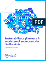 Sustenabilitate Si Inovare in Ecosistemul Antreprenorial Din Romania Rezumat